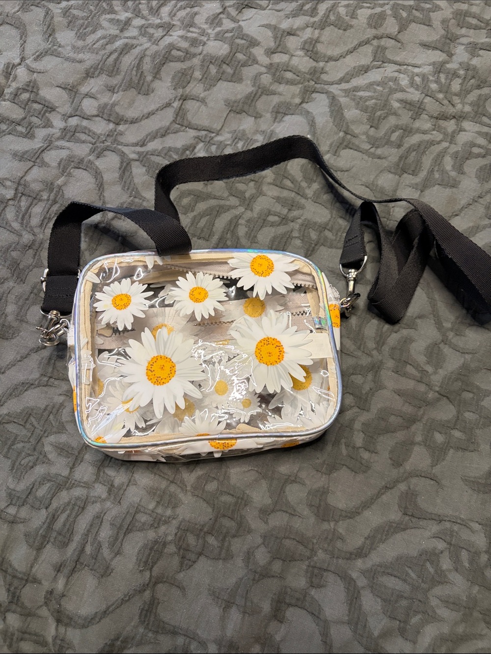 Source Unknown Clear Daisy Crossbody Bag - White & Yellow